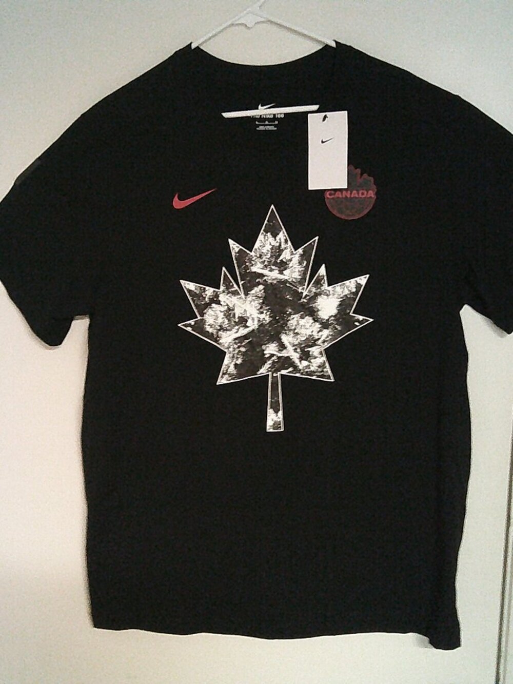 NEW NIKE SOCCER "Canada Fan Wear Collection Tee" MEN'S BLACK T-SHIRT XL M11332